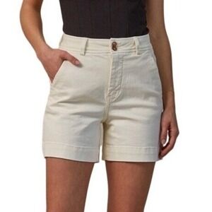 Mica Sz 4-6 (XS) white High Waist‎ Denim Shorts Ivory NWT